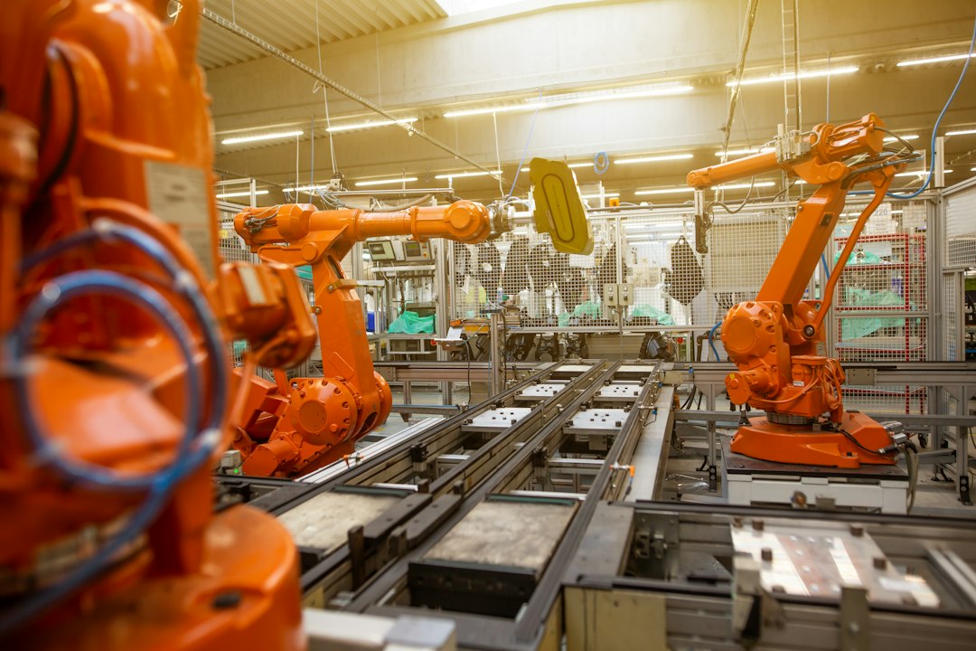 Robotter i en produktionslinje